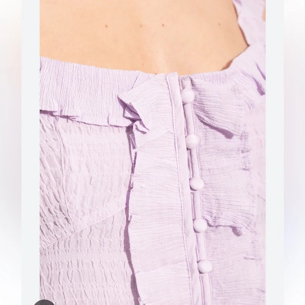 ISABEL MARANT Georgia shirred top in Lilac FR34 - Picture 4 of 7